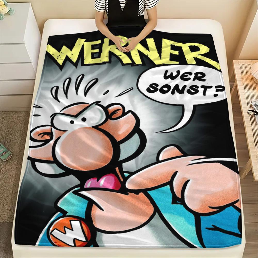 

1PC Werner Comic Print Flannel Blanket, High quality Comfortable for All Seasons, Home Decor, Warmth and Comfort, Perfect for Christmas Gifts245 130cm x 150cm