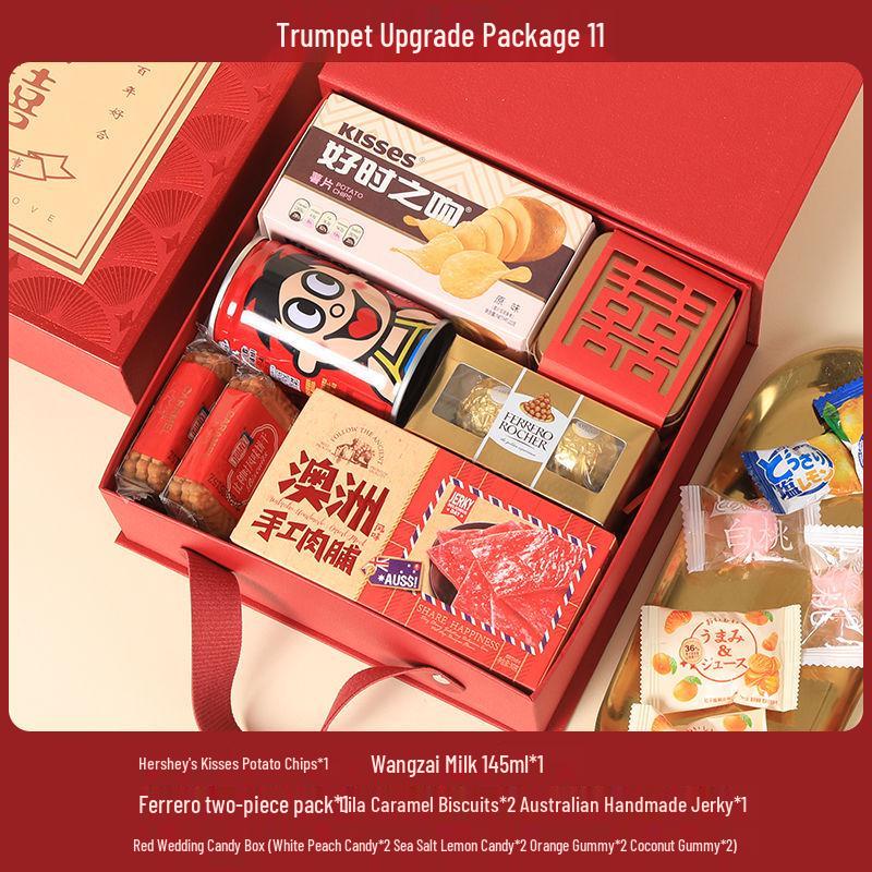 Elegant Wedding Candy Favor Box Set with Biscuits and Sweets