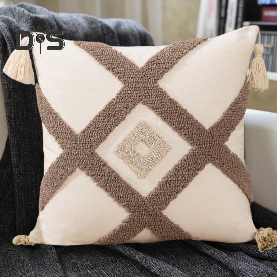 Kissenbezug in Kontrastfarbe, Bohemina-Stil, 3D-Blumendekor, Home-Office-Party-Dekor, Schlafzimmer, Auto, Wohnzimmer, Sofa, Überwurfkissenbezug