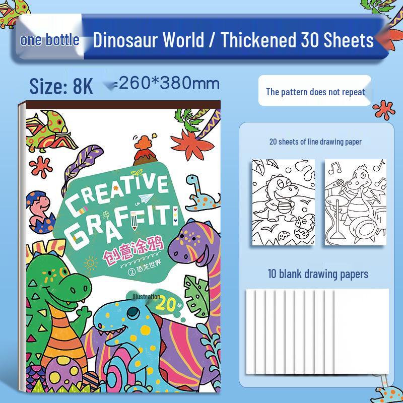 Kids' Art & Doodle Book: Thickened Hand-Painted Coloring for Kindergarten & Primary