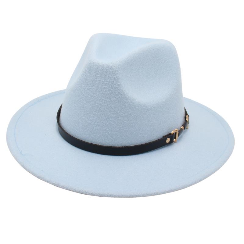 Suit Top Hat American Drama Belt Buckle Jazz Hat Men And Women Felt Hat Woolen Hat Big Brim Fedora Hat Jackson