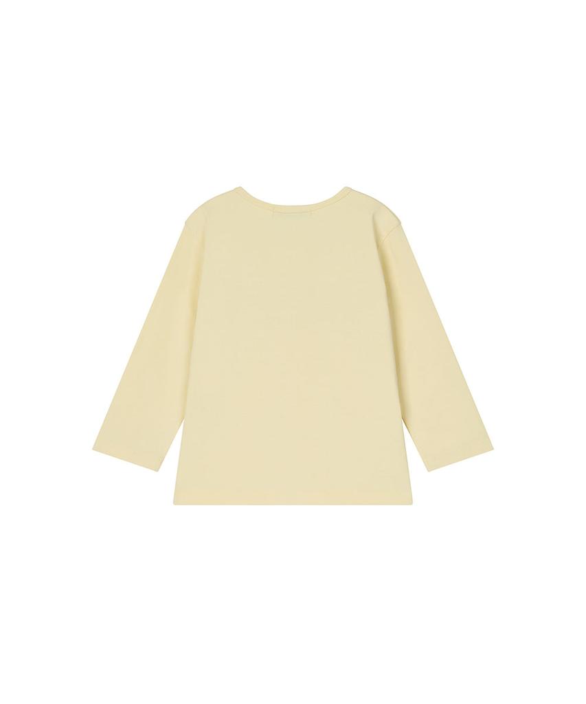 Lotaib Lettering U-Neck Half-Sleeved T-Shirt - Lemon