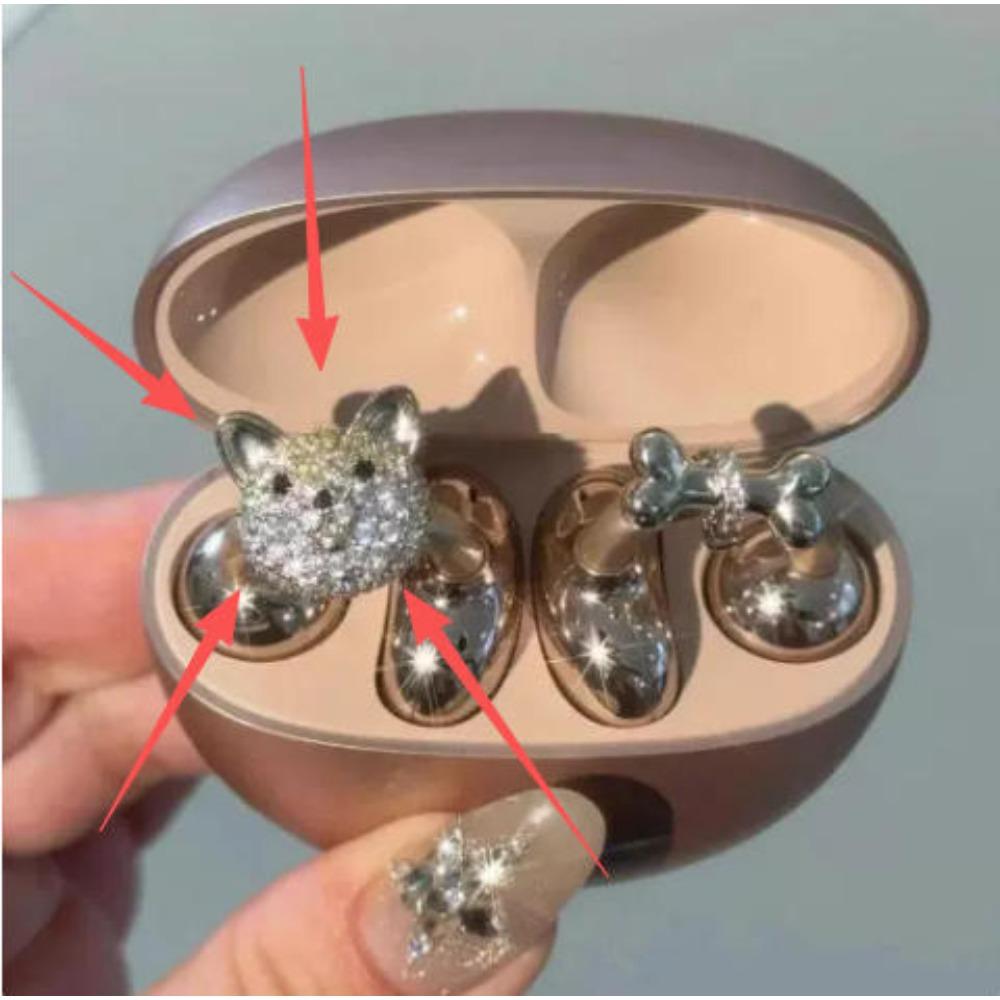 Cute Sparkling Diamond Cherry Blossom Bluetooth Earphone Case Decoration, Fashion Rhinestone Flower Earphone Accessory for Women, 1PC