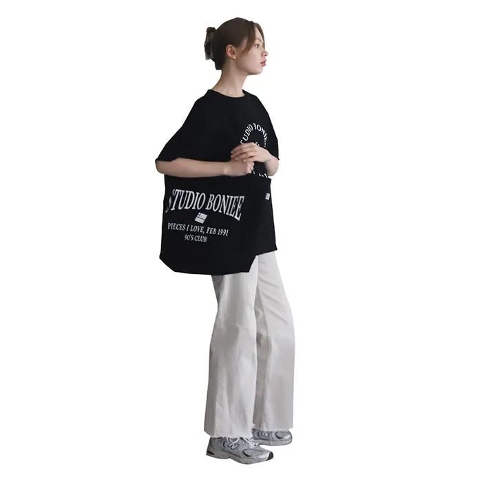 Arch Logo Typography Eco Shoulder Bag Black