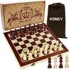 Jeu D'échecs Magnétique - ASNEY - 15 Pouces - Plateau En Bois - Pièces Staunton - Sac De Transport Inclus