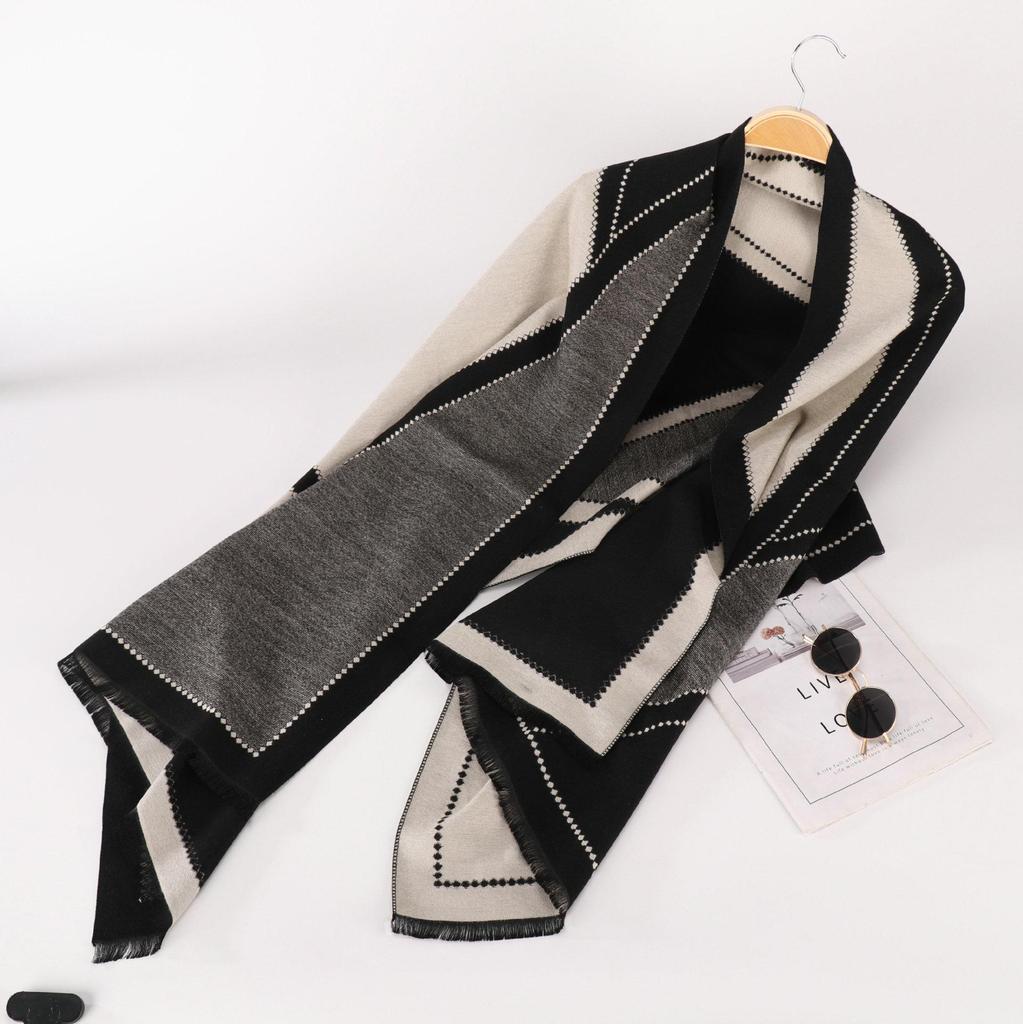 Women's Imitation Cashmere Scarf - Thick, Warm, Dual-Use Shawl for Autumn/Winter 2023 (Korean Style)