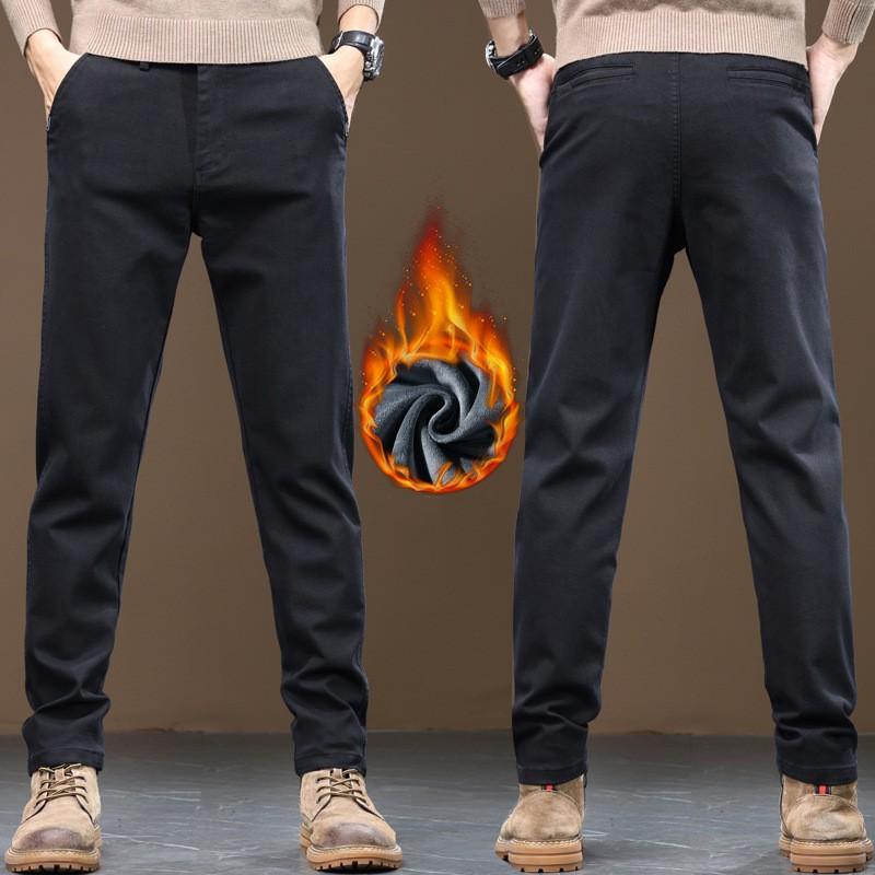 

Мужские зимние флисовые теплые вельветовые брюки, молодежные больших размеров, теплые, облегающие, утолщенные, повседневные 27 чёрный