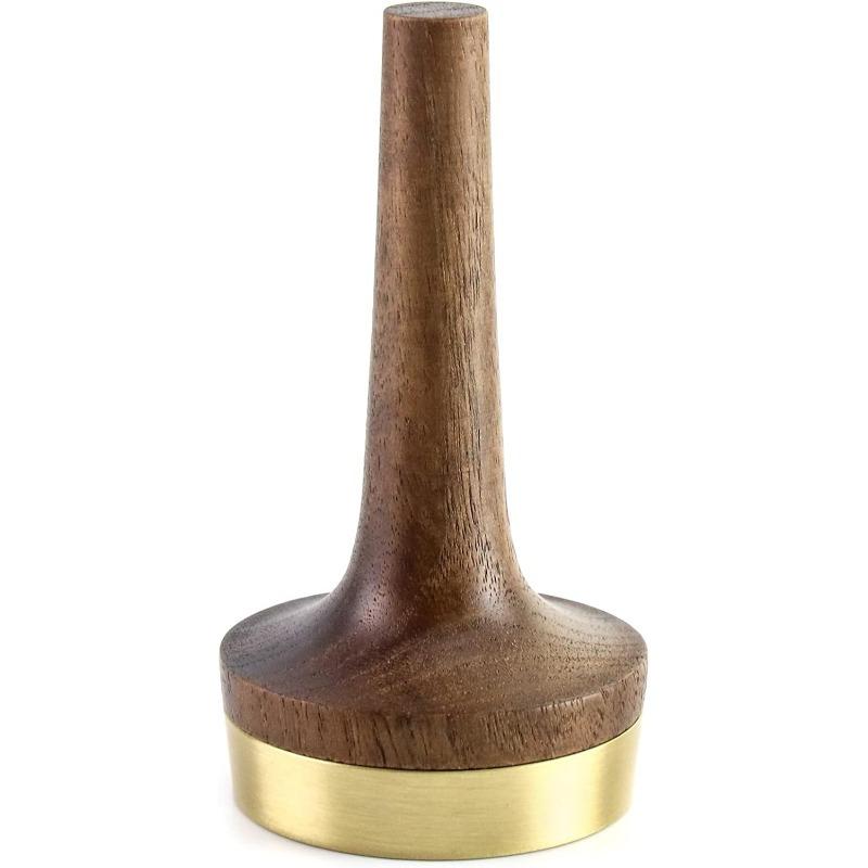 

1PC Wooden Ring Holder for Jewelry Black Walnut Wood with Brass Stand Modern Display Gift for Wedding & Anniversary темно-зеленого