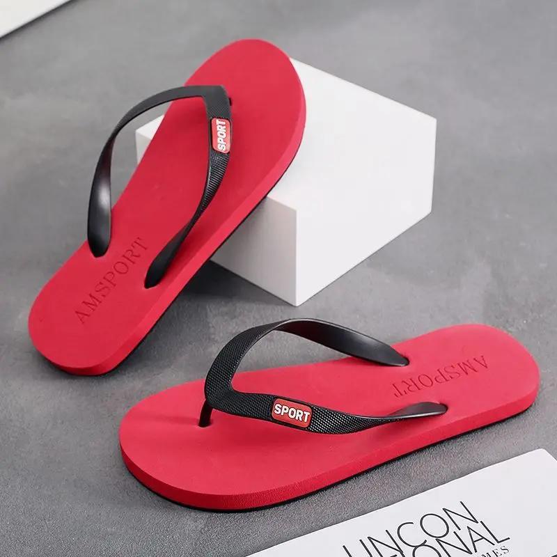 Sandals Man Slip-resistant Slippers for Men Flip Flops Summer Shiatsu Shoes Designer Luxury With Korean Style Cheap Liquidation