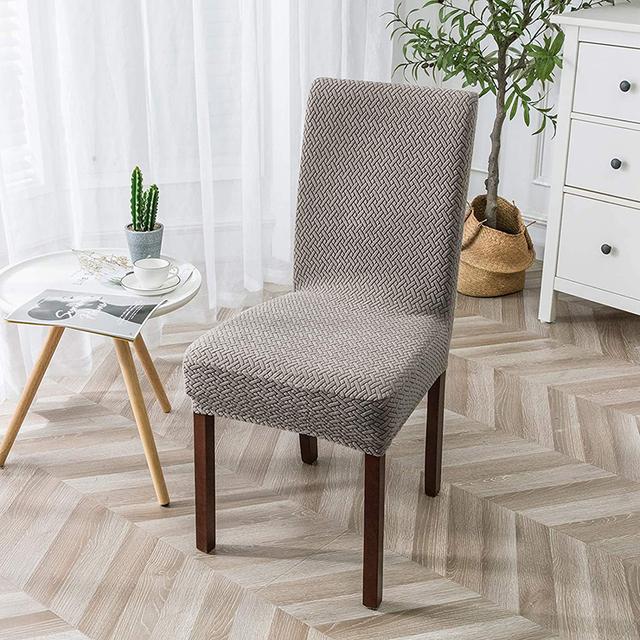 

High Stretchy Jacquard Three -Dimensional Chair Cover For Dining Rm Kitchen Home Thick High -Soft Fabric Protective Covers Quickly Washable 1 piece темные хаки