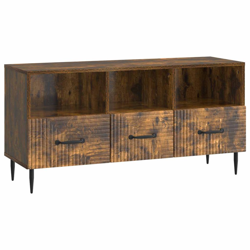 TV Stand Smoked Oak 102 x 34.5 x 50 cm Particleboard