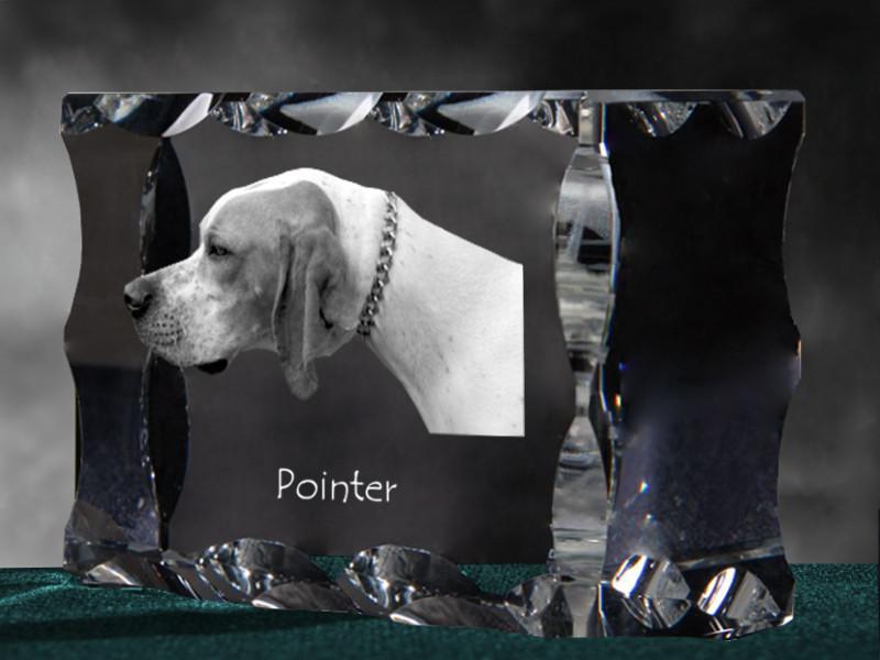 English Pointer I - Crystal with a Picture of a Dog, Glass Statuette with a Picture, Unique Frame with a Picture from Art-Dog Brand