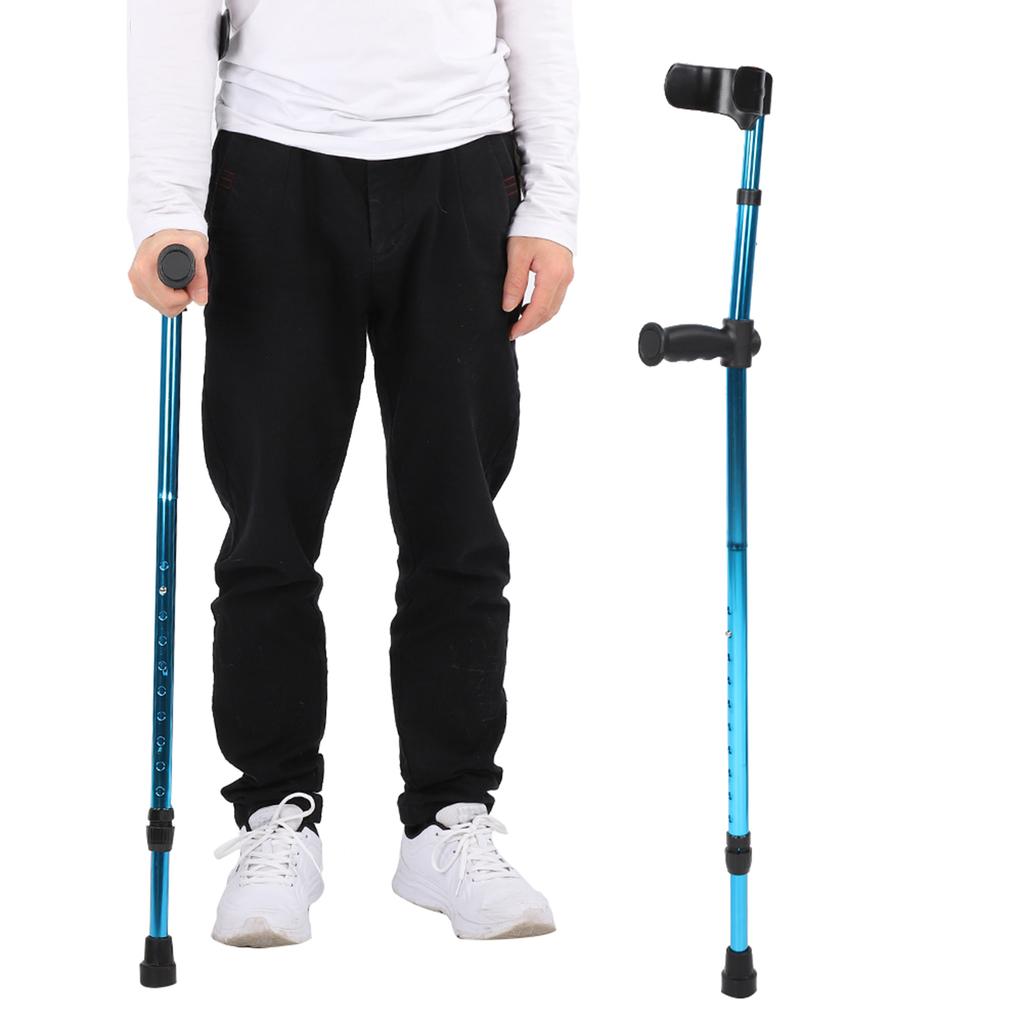 Portable Folding Walking Stick Adjustable Telescopic Underarm Cane Crutch for Seniors Disabled Elderly