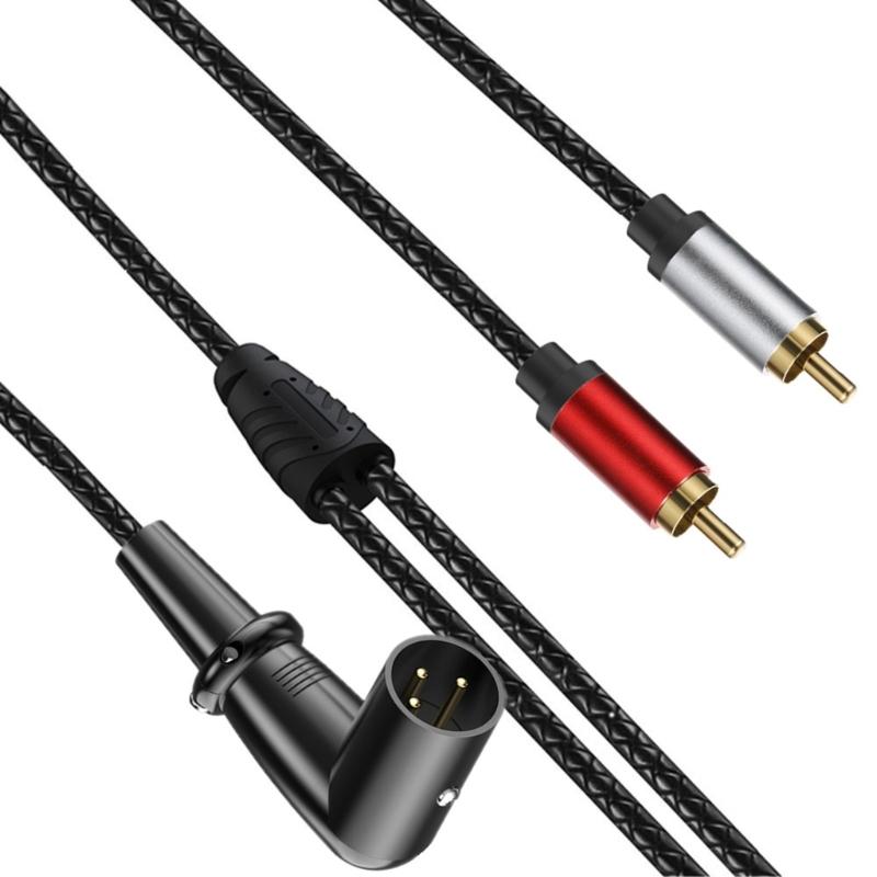 3Pin Male To 2RCA Male Splitter 3Pin To 2RCA Stereo Patching Sound Cable Interconnect Duplicator Cable Adapter