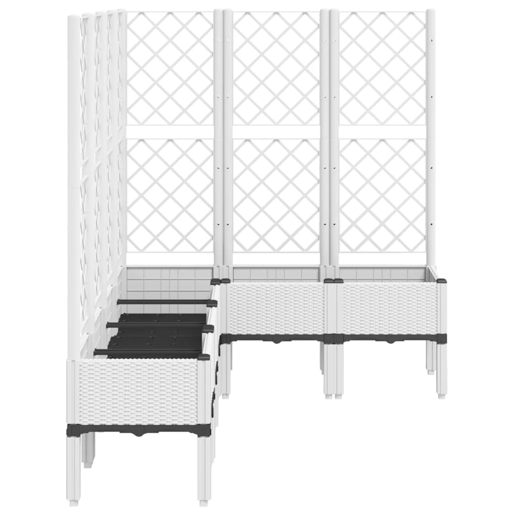 Vidaxl Garden Planter With Trellis, White, 160X120X142 Cm, Pp