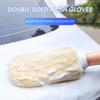 1Pc Car Cleaning Glove Double-sided Fleece Large Palm Scratch-Free Good Water Absorption Lint-free Car