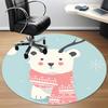 1pc Polar Bear Scarf Office Round Area Rug, Indoor Mat Suitable ForOffice, Under Office Chairs Bedroom Living Room Home Decor, Room Deco, D070