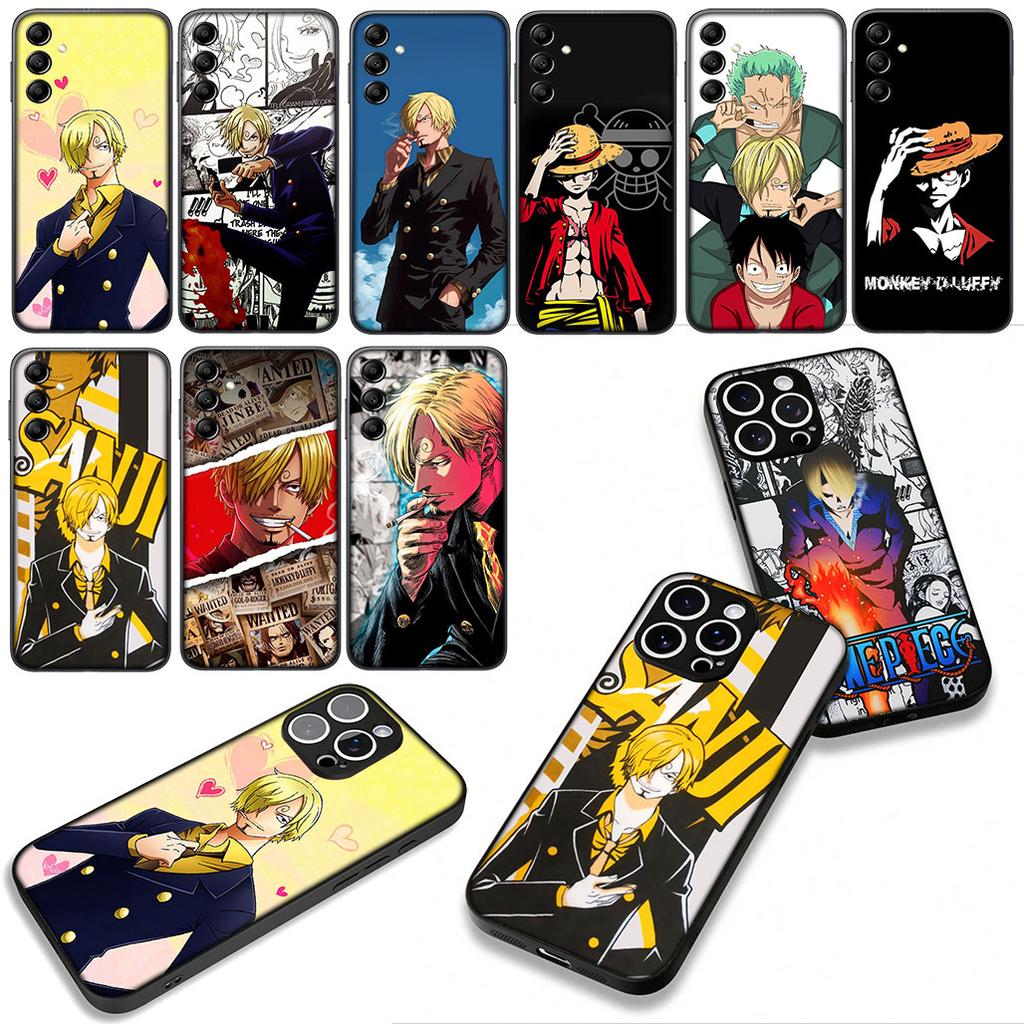 Anime Luffy One Piece Sanji Cover Phone Case for Samsung Galaxy S25 S24 S22 S23 FE Ultra Plus A56 A05 A06 A15 A16 A55 S7 Edge