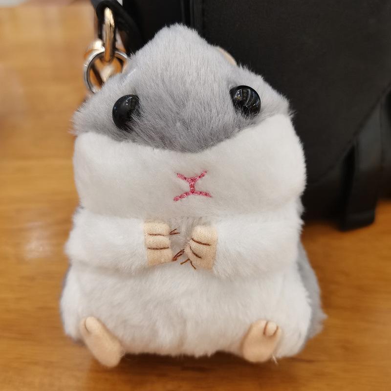 

Cute Hamster Keychain Pendant Backpack Small Hanging Ornament School Bag Doll Hamster Chain Doll Plush Toy