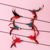 Long-stick, Seven-color Big Feather Cat Toy, Interactive Cat Toy with Bells, Self-entertaining and Boring Pet