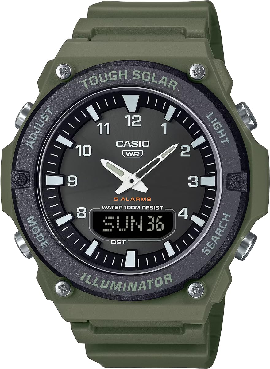 

CASIO Standard Tough Solar Quartz Watch Military Green Black Inverted LCD Overseas Model [Casio] Analog-Digital AQ-S820W-3BV Men s