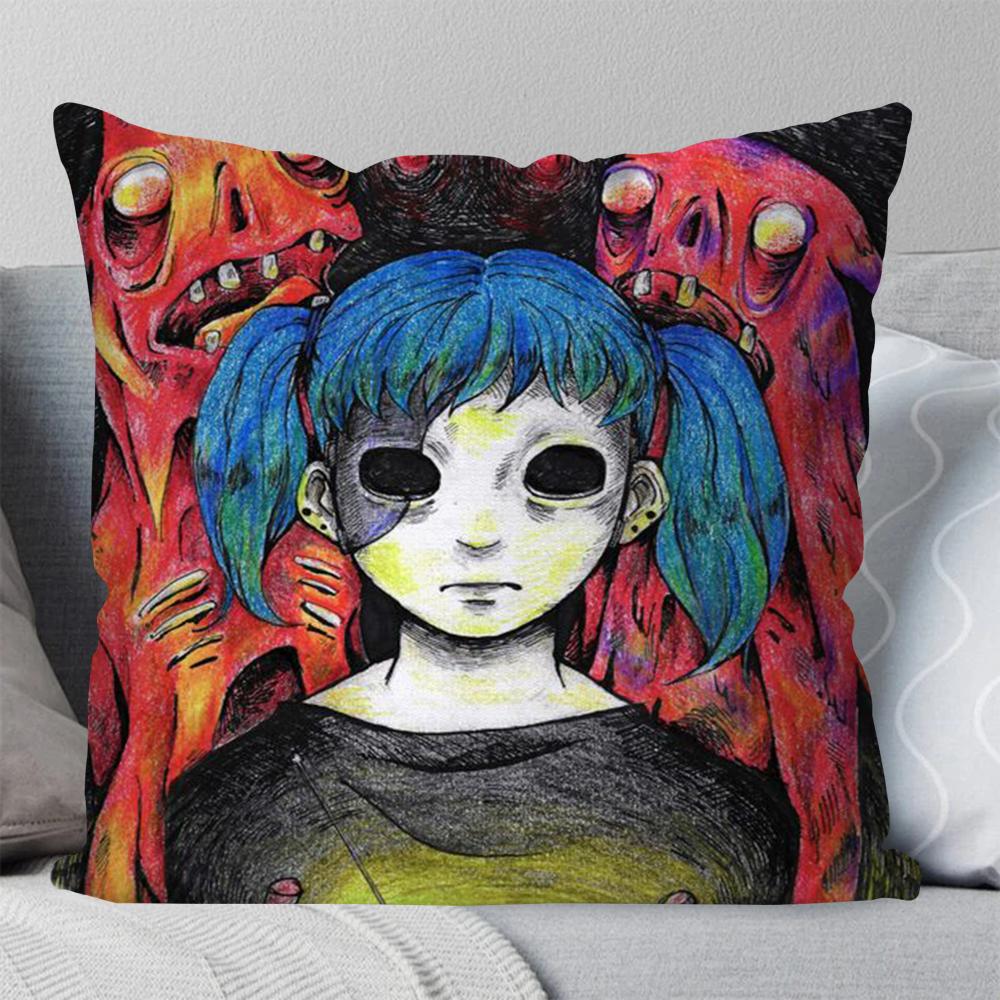 Game Sally Face Pillow Case Square Pillow Bedroom Sofa Leisure Comfort Cushion Car Living Room Home Decoration 40X40