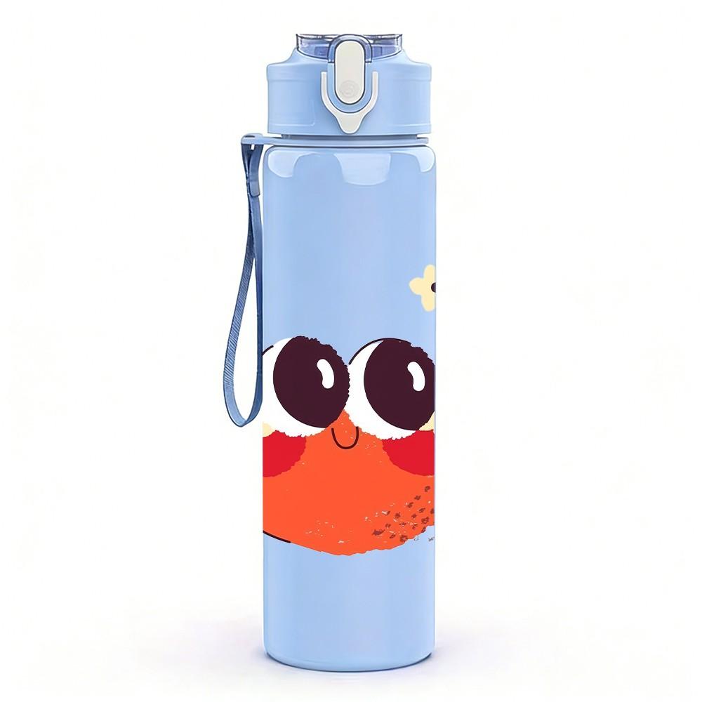 1PC Red Crab Ocean Animal Cartoon Print 750ml Color Plastic Sports Water Bottle Leakproof Flip Straw Lid Suitable for Sports Office Home Use