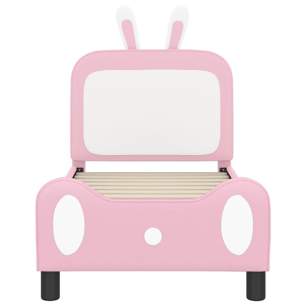 Kids Bed Frame with Headboard Pink 70 X 140 Cm PU