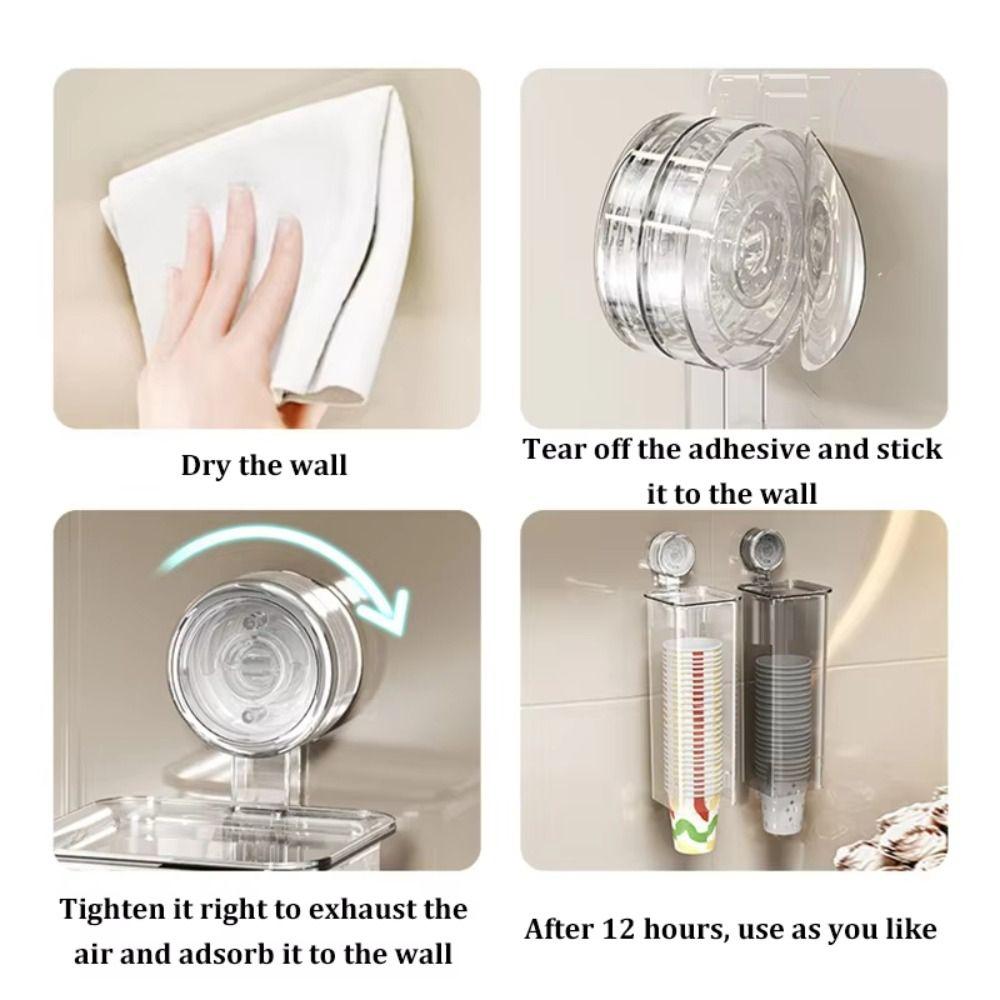 Clear Design Disposable Cup Dispenser Suction Cup Cup Picker Paper Cup Storage Rack  for Kitchen
