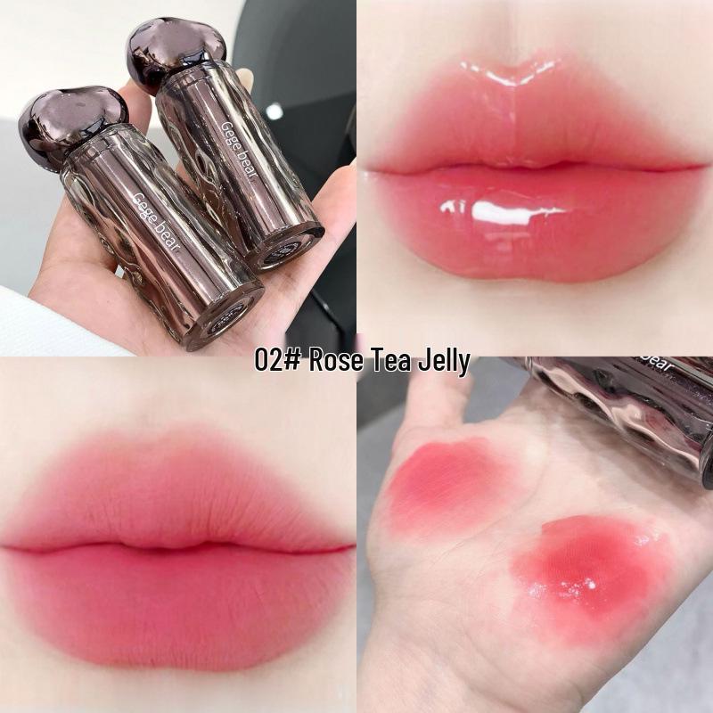 Gegebear Soft Mist Watery Lip Glaze: Moisturizing, Light Nude, Color-Enhancing, Whitening, Plumping, Pure Desire Cross-Border Beauty Lip Gloss.