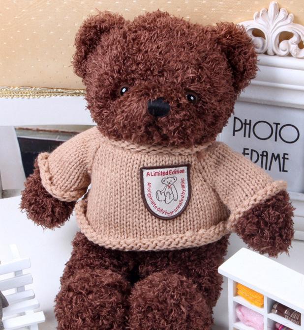 New-style Multi-functional Recording Teddy Plush Toy Retro Sweater Design China-made Couples Teddy Bear