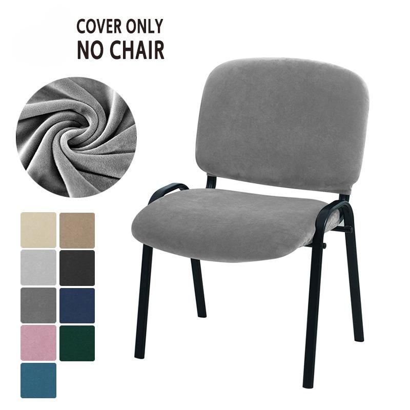 Stretch Velvet Chair Covers Low Back Split Design Dustproof Slipcovers for Dining Room Furniture Home Party Decor