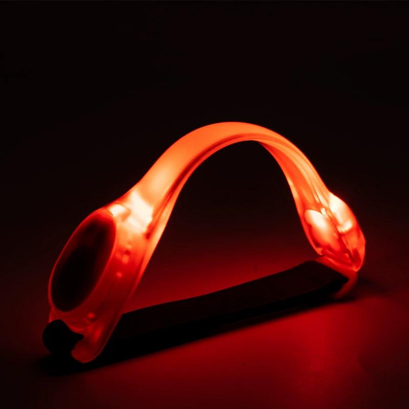 Led Running Armband Adjustable Battery-operated Yellow Orange White Flashing Safety Light Wristbands Cycling Night Luminous Glow