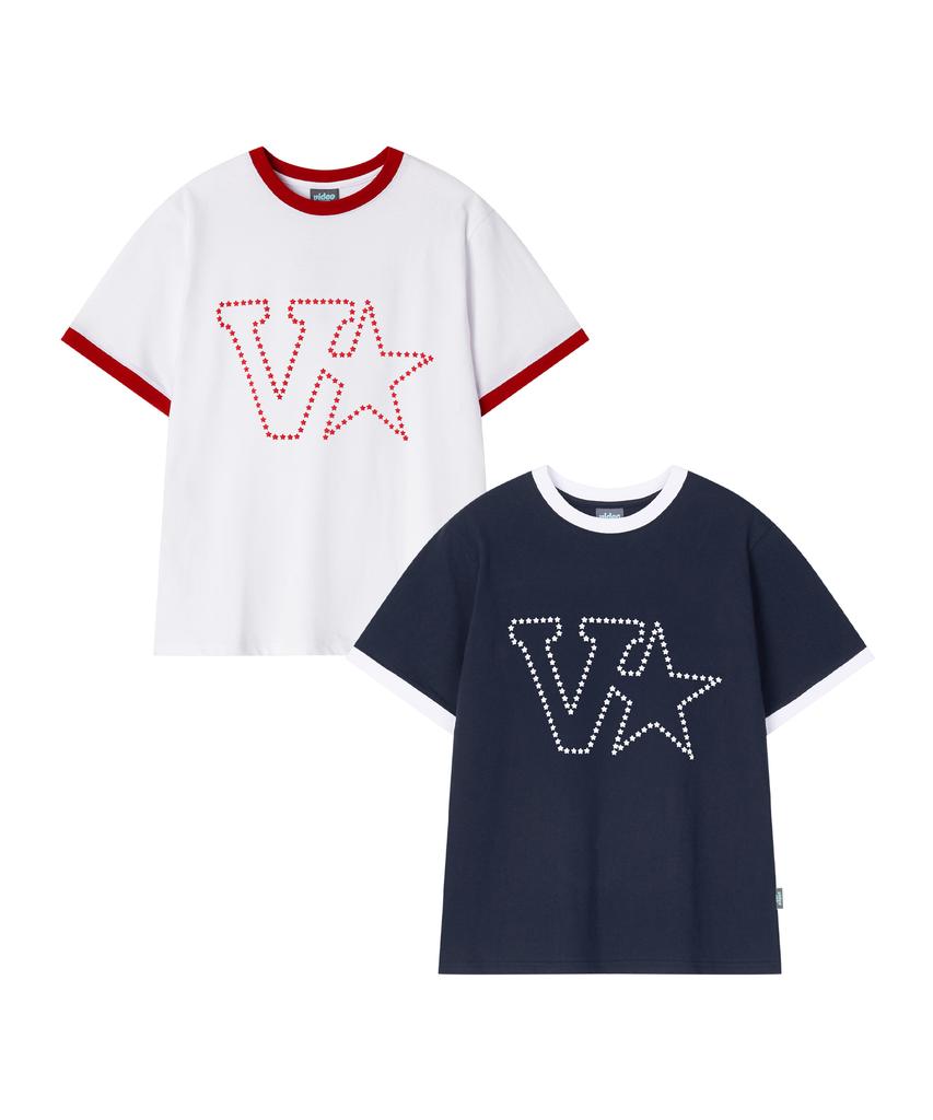VIDEO JOCKEY Star Sounds Ringer T-Shirt [Navy]