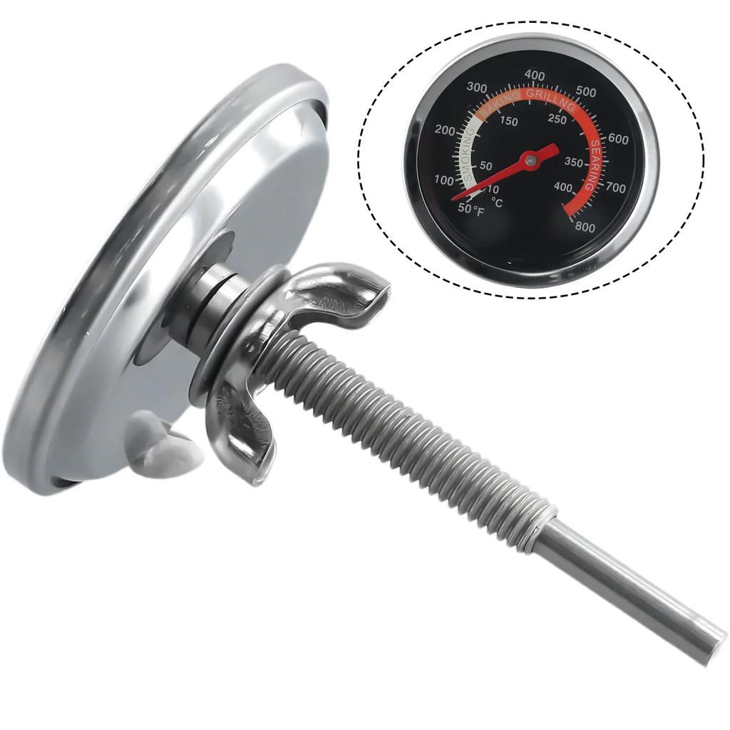 Barbecue Thermometer for Smokers and Grills, Reliable Temperature Gauge, Centigrade and Fahrenheit Display Modes
