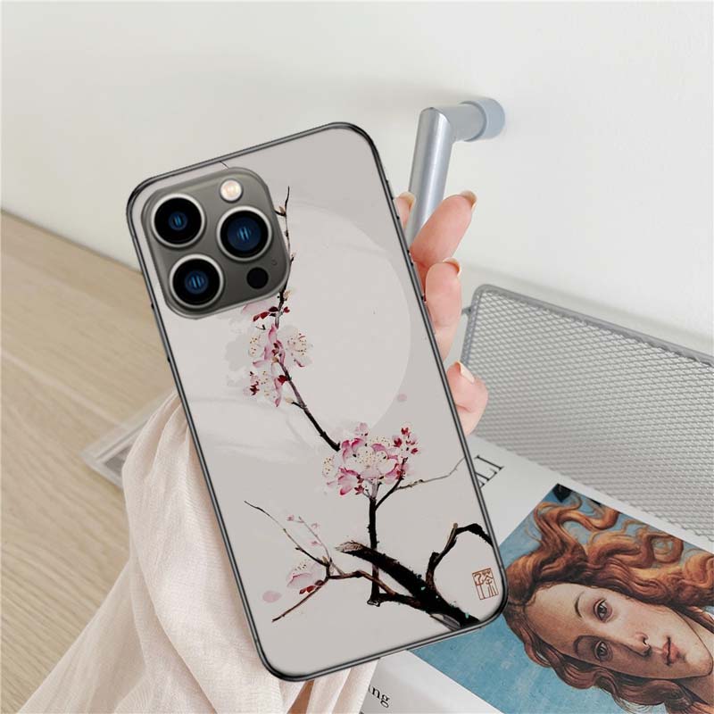 Cherry Blossom Tree Phone Case For Iphone 17 Air 16 15 Pro Max 14 Plus 16E Coque 13 Pro 12 Mini 11 Clear Cover Silicone Cute She