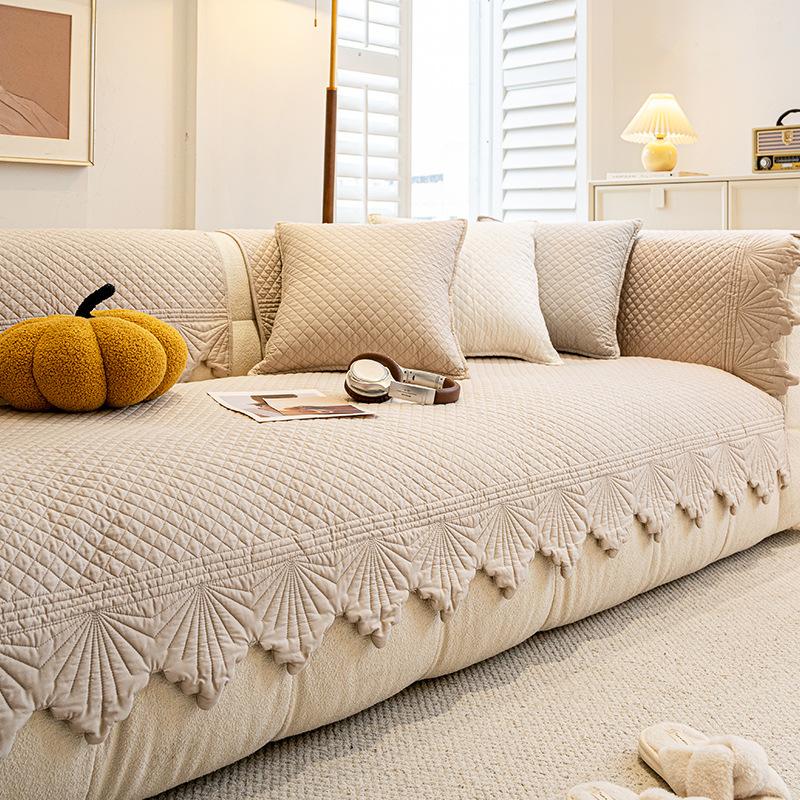 

Кремовый ветер специальной формы подушка для дивана 2025 новый всесезонный универсальный прямой ряд нескользящая подушка для сиденья премиум чехол для дивана полотенце 30 * 50Cm waist pillowcase