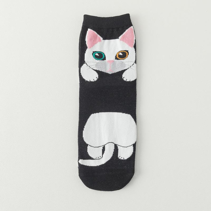 Women s Cute Cartoon Cat Mid-Calf Socks Cotton Japanese Lucky Cat Fashion Socks EUR36-42
