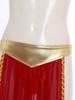 Costume da Regina Antica da Donna Slip Gonna in Chiffon Spacco Laterale Metallizzato Riflettente Rifiniture Dorate Outfit di Halloween