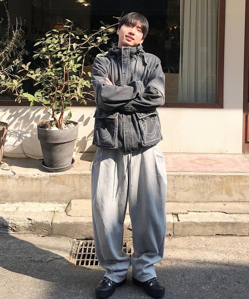 KNITTED Curved Training Pants Melange Grey
