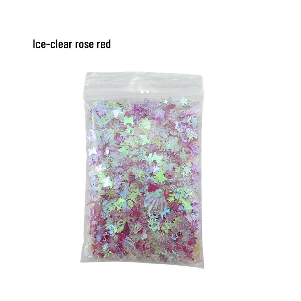 Multicolor Nail Art Glitter & Resin Makeup Decorations: Hearts, Stars, Snowflakes.