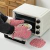 2 Pcs Cotton Lining Oven Gloves Heat-Resistant Oven Mitts and Pot Holders Microwave Mitten  BBQ