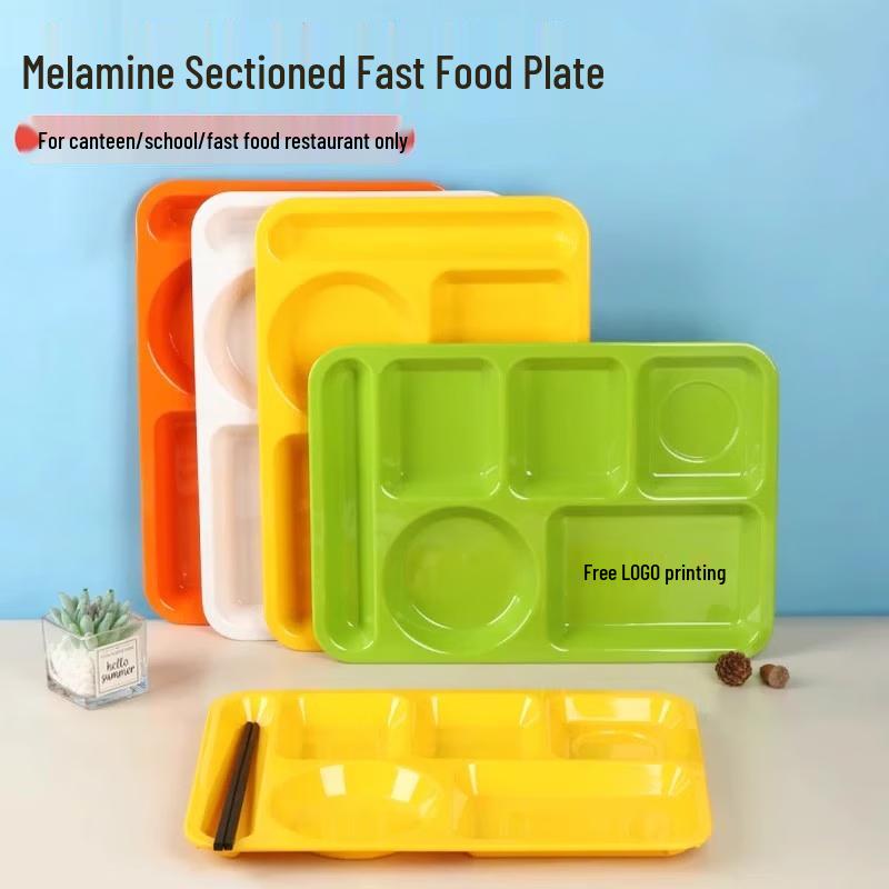 Thickened A5 Melamine Divided Cafeteria Tray
