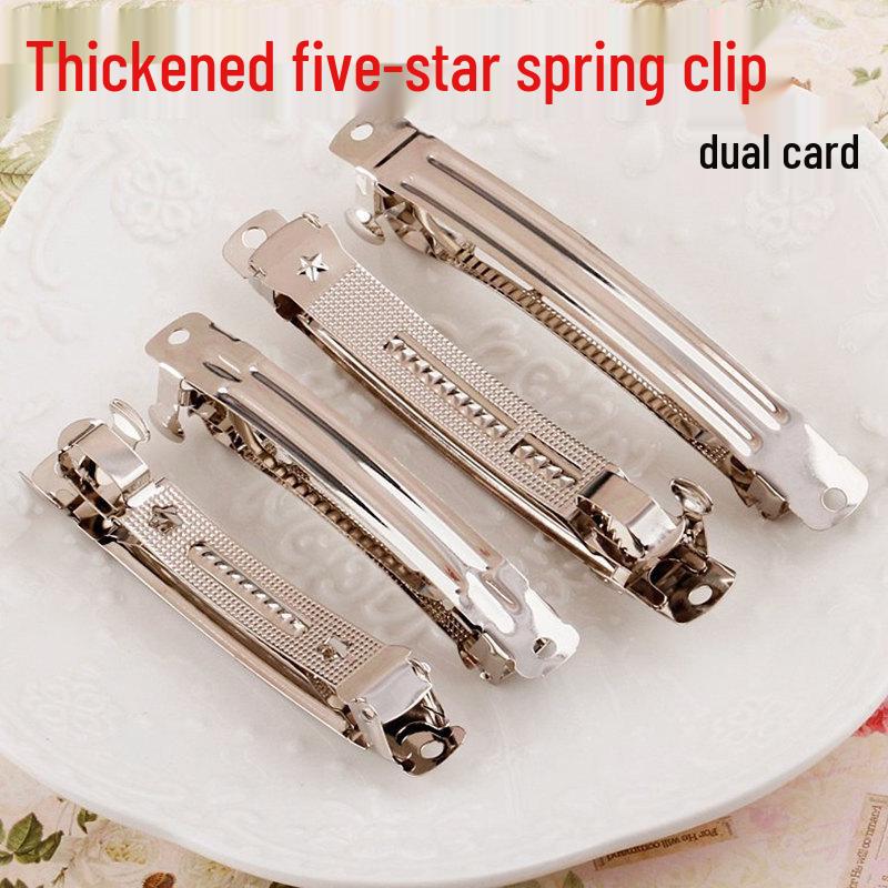 

Premium Thickened Double Card Spring Hairclip Set - DIY Hairpin Accessories with Mixed Ribbon Materials 8 cm белый