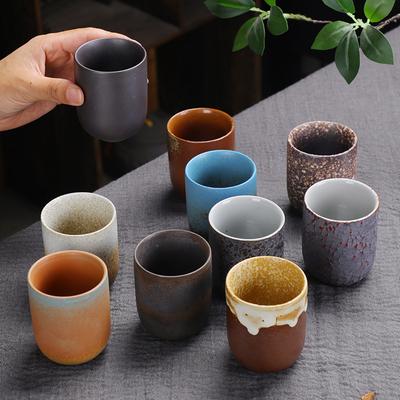 Retro Coarse Pottery Teacup Master Cup Single Large Japanese Ceramic Kung Fu Tea Set Espresso Cup