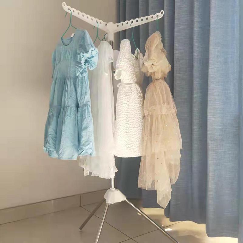 Collapsible Tripod Clothes Drying Rack, Foldable Portable Space Saving Laundry Drying Racks Clothes Drying Hanging Rack Stand