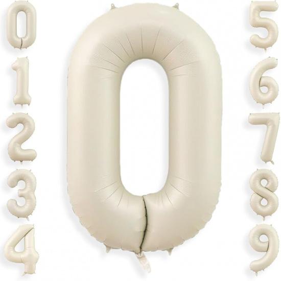 40 Inch Cream White 1 Balloon Numbers, Large Number 1 Balloon Foil Helium Number Balloons, Big 1st Foil Birthday Balloons for Boys Girls 1st Birthday