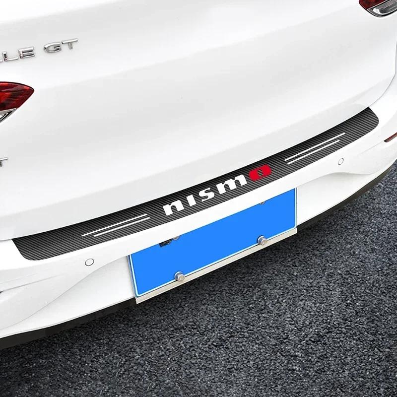 1 szt. Naklejki Ochronne na Tylny Zderzak i Bagażnik Samochodowy z Włókna Węglowego dla Nissan Nismo Qashqai J10 Juke Micra Leaf Sentra Patrol Y61 Note