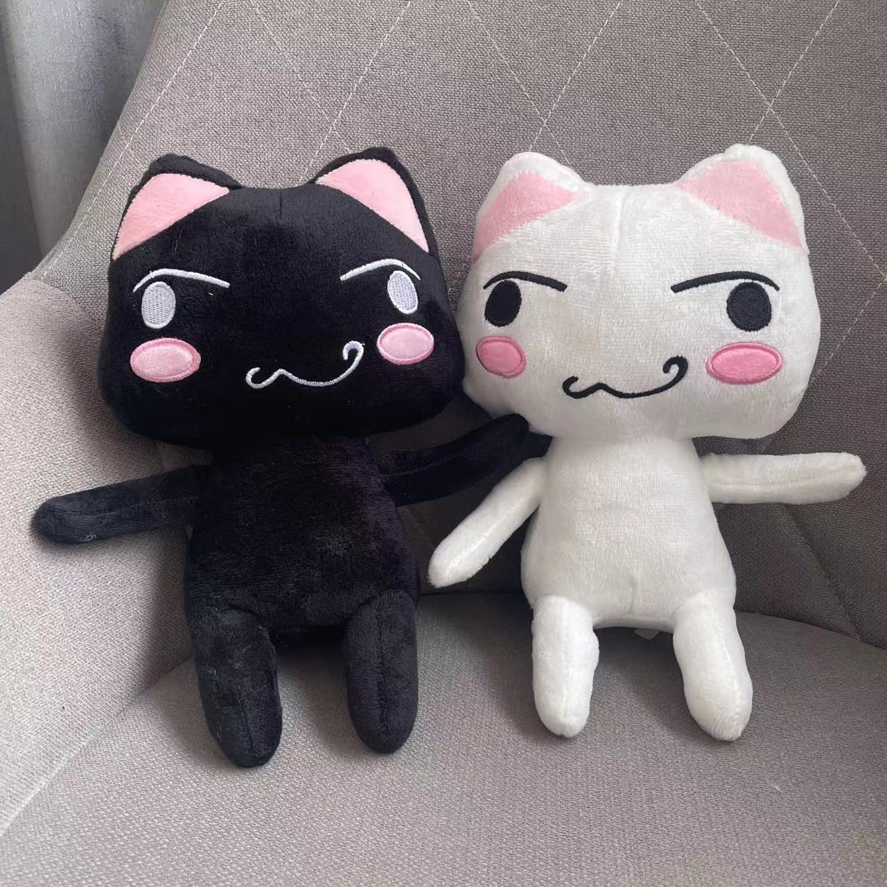 

New Simulation Cat Doll Cute Smiling Couple Cat Plush Doll