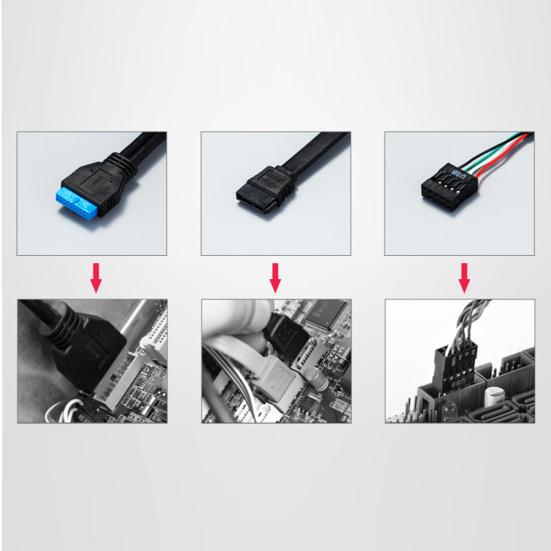 Multi-Port PC Front Panel Internal USB3.0 eSATA Type-C TF SD Card Reader Hub